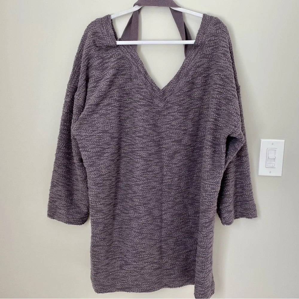 Free People FP Beach Oversized Sweater Tunic Brown-ish Gray Blend M/L